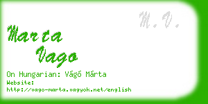 marta vago business card